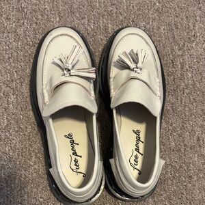 Free People Ivory Tassel Loafers size 9